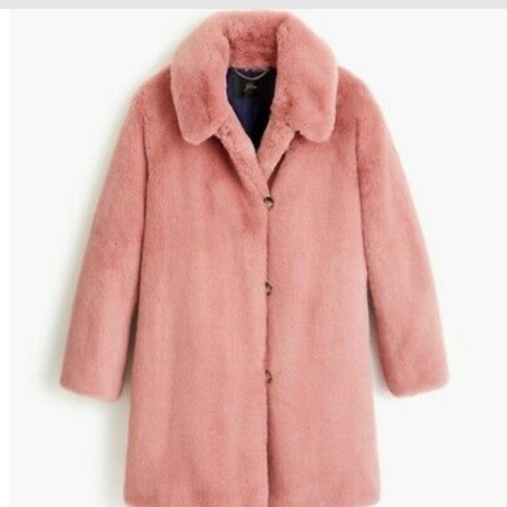 J crew plush faux fur coat